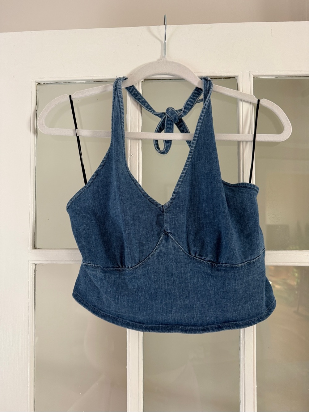 Hollister Blue Denim Halter Top